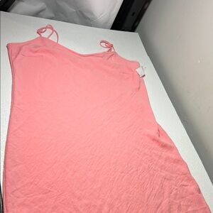 Studio B Dress Simple Coral Pink Spaghetti Adjustable Straps New